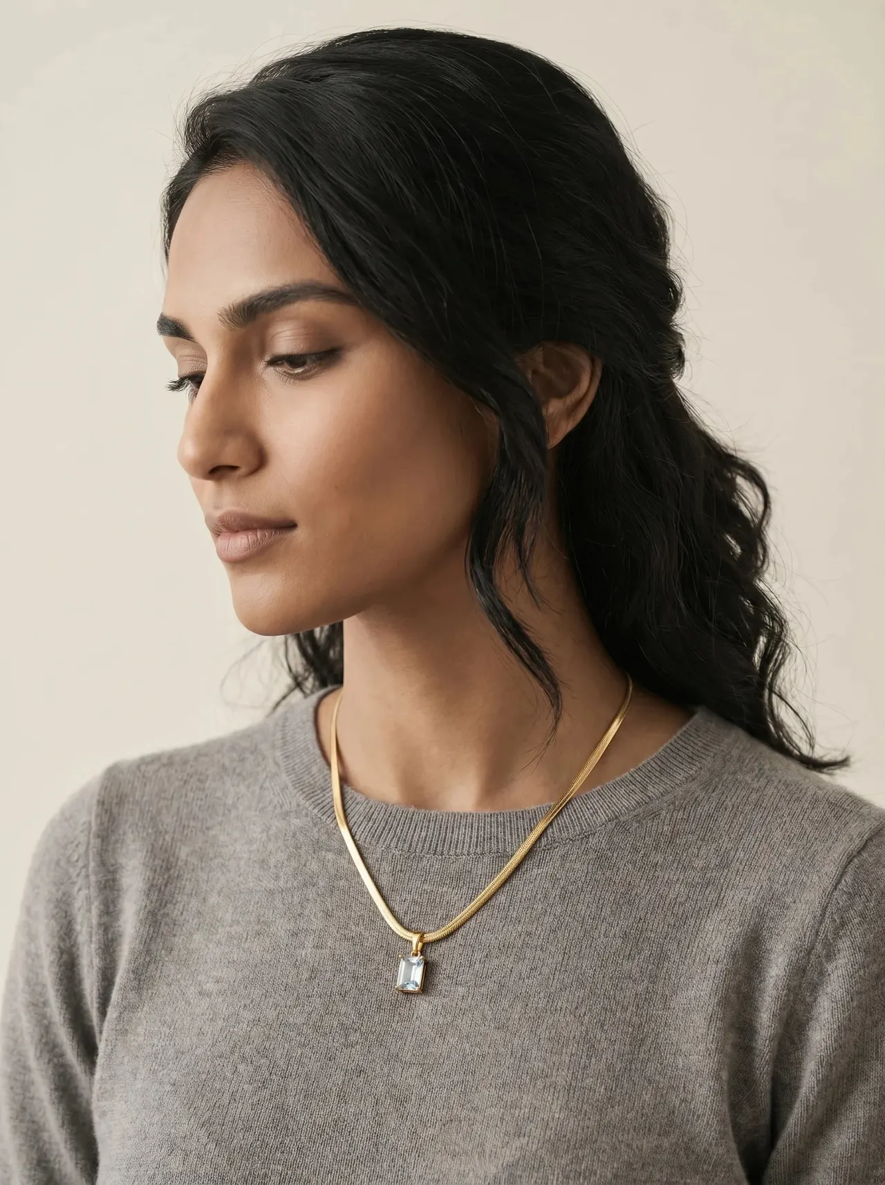 Soleil Snake Chain Pendant — view 4