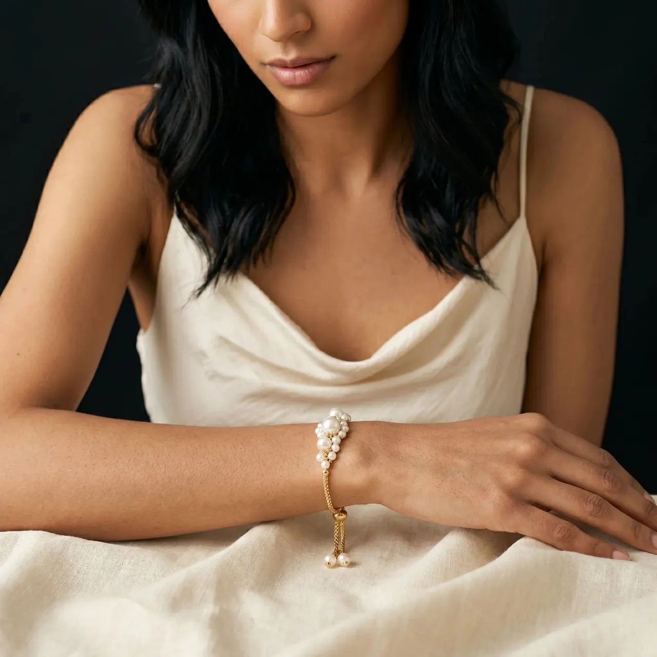 Muktaa Pearl Cluster Bracelet — view 2