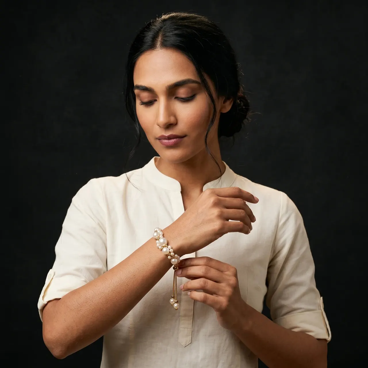 Muktaa Pearl Cluster Bracelet — view 6